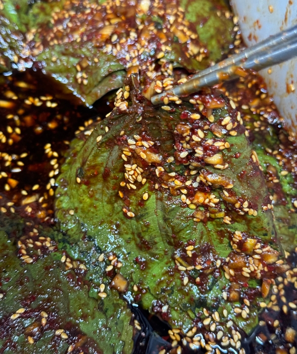 エゴマのキムチはご飯が進む！