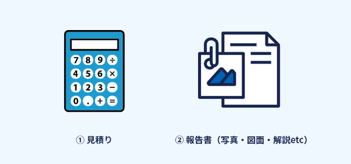 申請には見積と報告書が必要