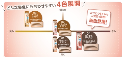 どんな髪色にも合わせやすい4色展開!