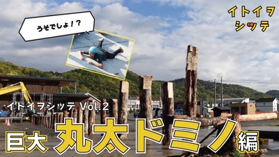 【大迫力】2m超の丸太がバッタバタ「巨大丸太ドミノ編」