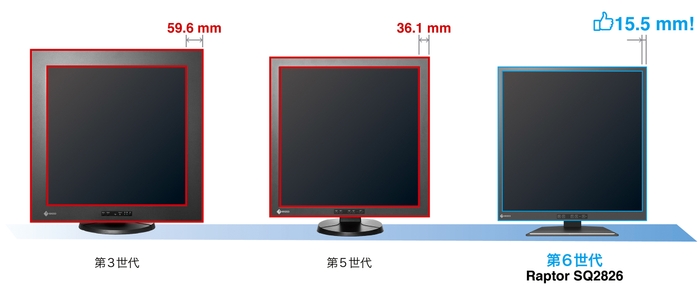 ベゼル幅15.5mmのコンパクトな筐体デザイン