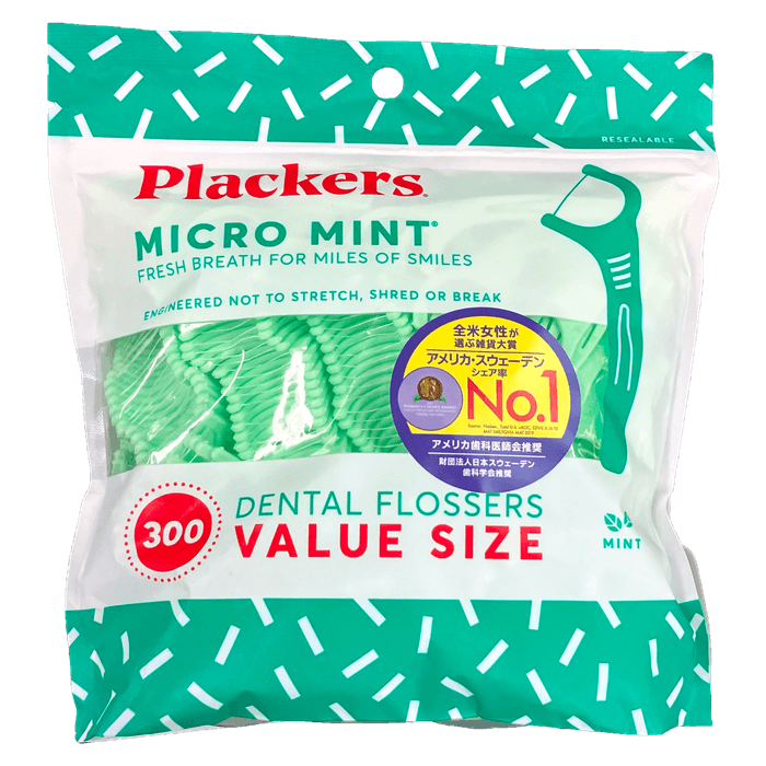 Plackers デンタルフロス マイクロクリーンミントフレーバー 300本