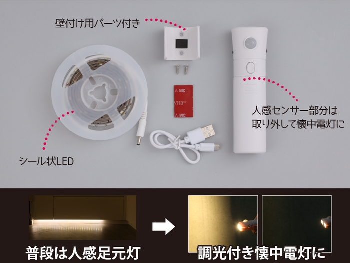 懐中電灯・人感明暗センサータイプ商品内容