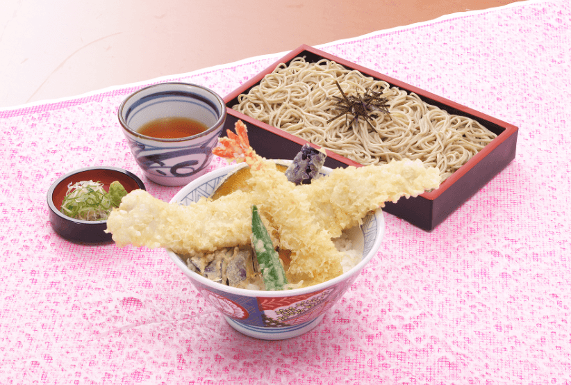 穴子天丼と板そばセット