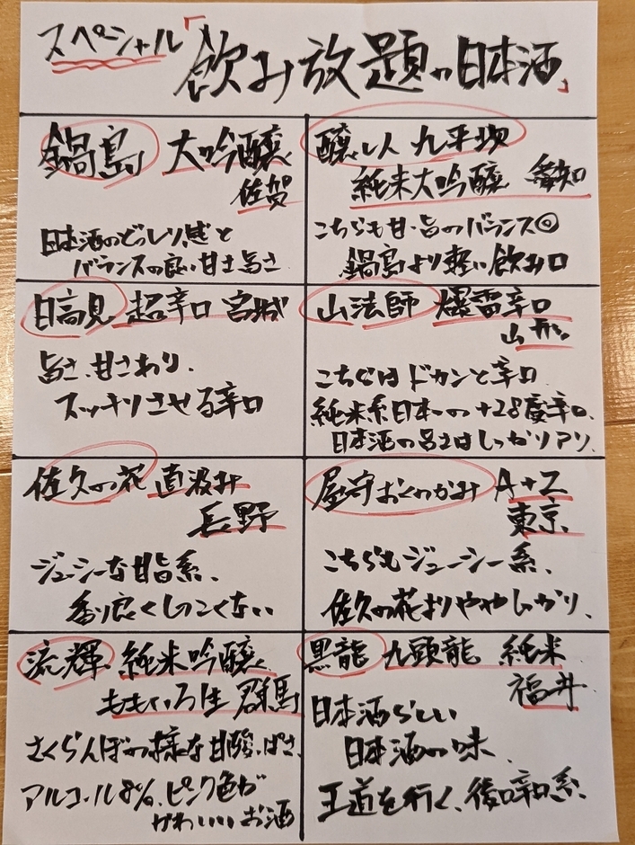 プレミアム飲み放題メニュー