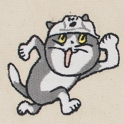 仕事猫 刺繍ティッシュケース(3)