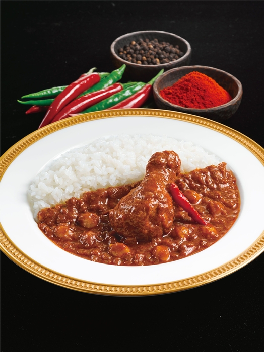 インドカリー 辛さ付きぬけるグリルチキン(盛り付け例)