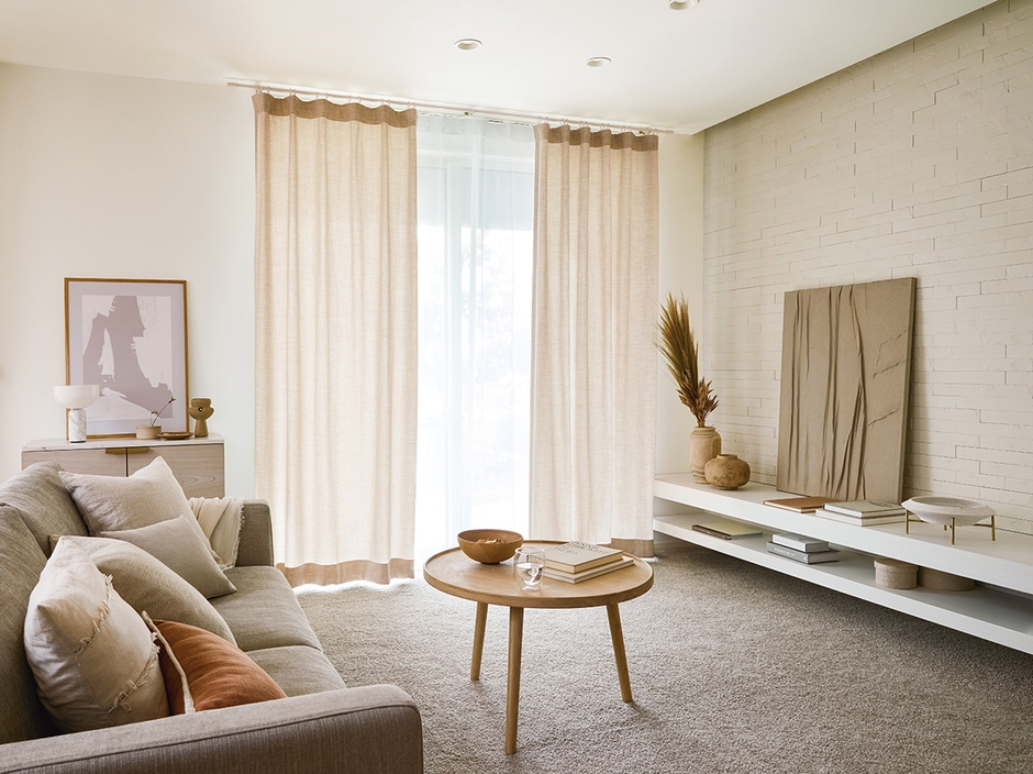 カーテンレール：モノブレンド16　グレージュ Bキャップ　ネクスティダブルセット