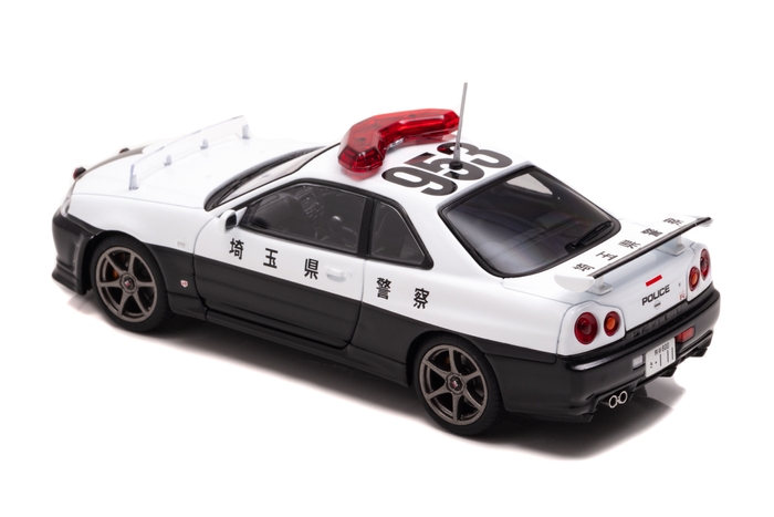 RAI'S 1/43 日産 スカイライン GT-R (BNR34) 2001 埼玉県警察高速道路交通警察隊車両(953):左後