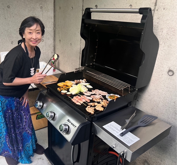 LECEB SESOKO VILLA Seaside deluxe suite BBQスペースにて