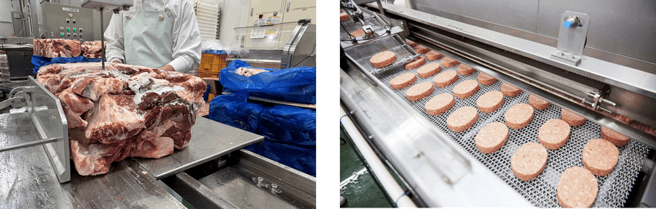 「ゆうぜんハンバーグ」製造の様子