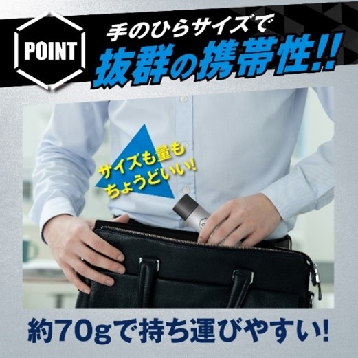 抜群の携帯性 約70g