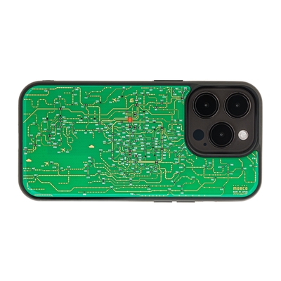 FLASH 関西回路線図 iPhone 15 Proケース 緑