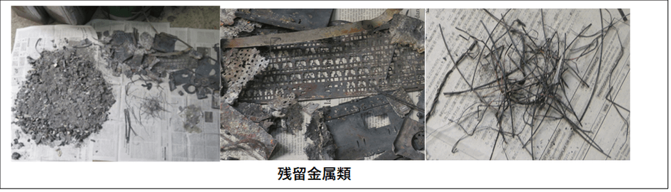 処理後残留金属類