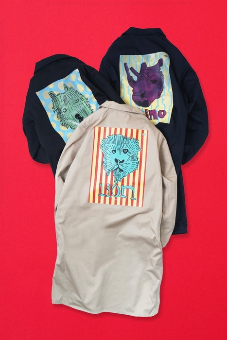 MIRACLE HAND PRINTED ENGINEER COAT　各￥28&#44;000　※プリントはアソートとなります　カラー展開：ブルー、ブラック、ベージュ