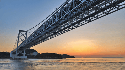 夕日と大鳴門橋
