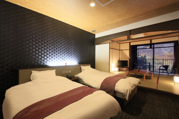 落ち着いた雰囲気の和モダンな＜客室＞