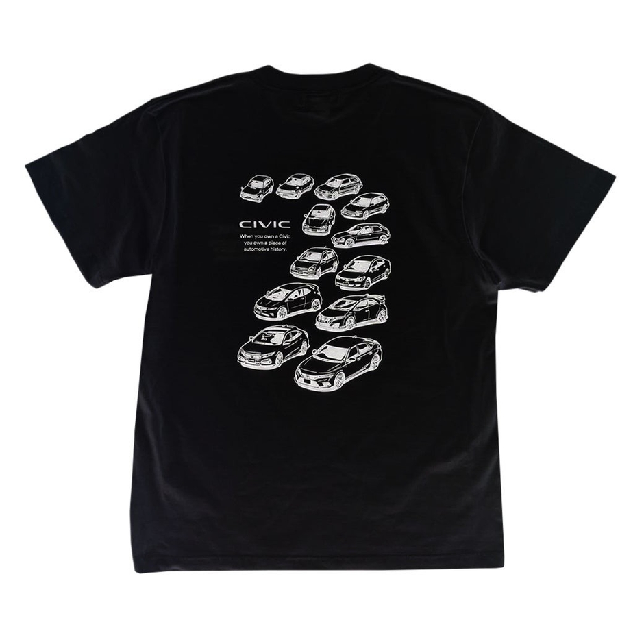 2401HD41-07 シビック Honda CIVIC HISTORY Tシャツ
