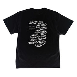 「歴代 Honda シビック」デザインTシャツにブラックが登場！