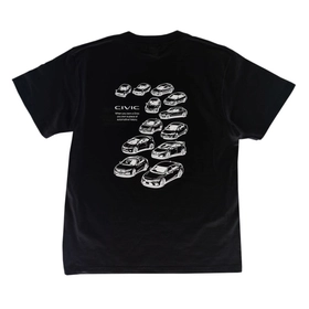 「歴代 Honda シビック」デザインTシャツにブラックが登場！