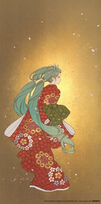 「見返り美人ミク 」キービジュアル　Art by Rella (C) CFM