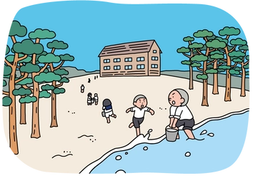 新しい大亀プールで地元中学生がバケツリレーで海水運び！？