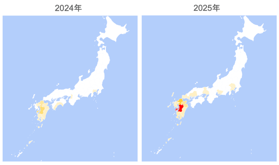 白蛇神社 阿蘇白水龍神權現の初詣参拝客の発地比較