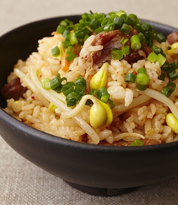 大豆もやしのレンジナムル~混ぜごはんに