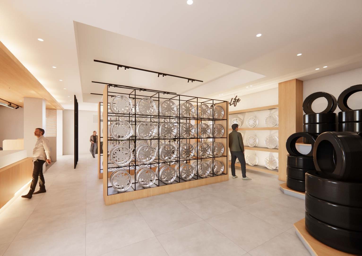 圧倒的なホイール展示数とタイヤラインナップ