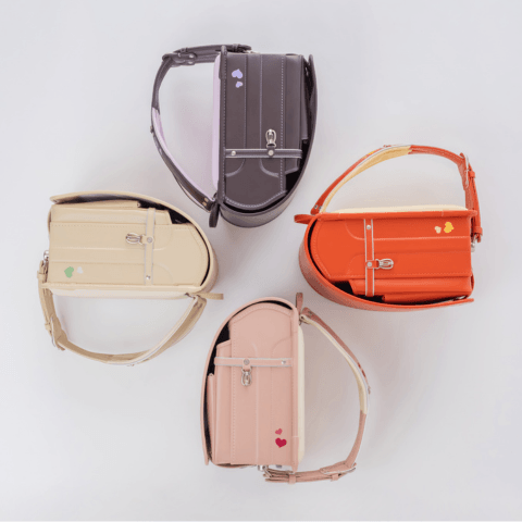 カラー時計回りに：茶/ラベンダー・アプリコット・ピンクベージュ・クリーム