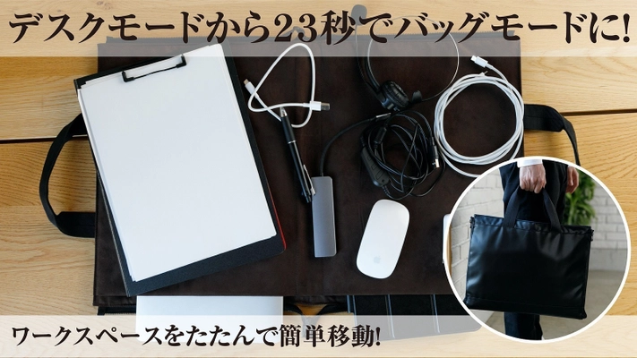 テレワーク時代に家庭と仕事に境界線を作りたい！ カバンになって持ち運べるデスクマット!どこでもデスク誕生　 Makuakeにて3月10日にクラウドファンディングスタート