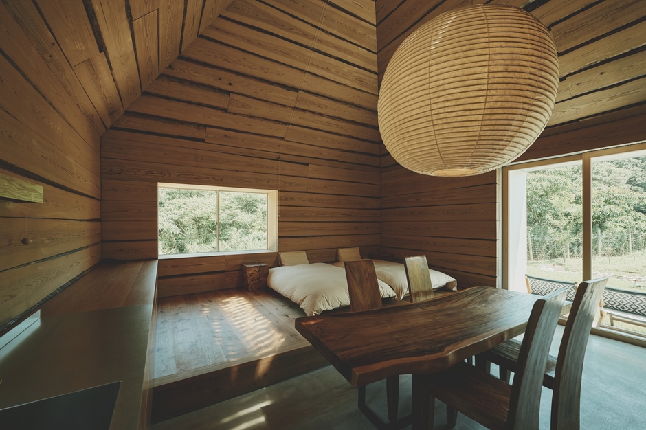 ▲「はたけのリゾート 燦燦Villa」内にある、原田氏が手掛けた「木の家」