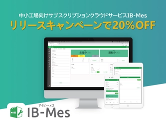 中小工場向けサブスクサービスIB-Mesリリース記念　 期間内の利用開始でず～っと20％OFFキャンペーン開催！