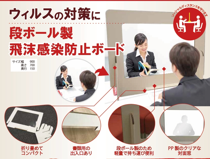 ダンボール製 飛沫感染防止ボード