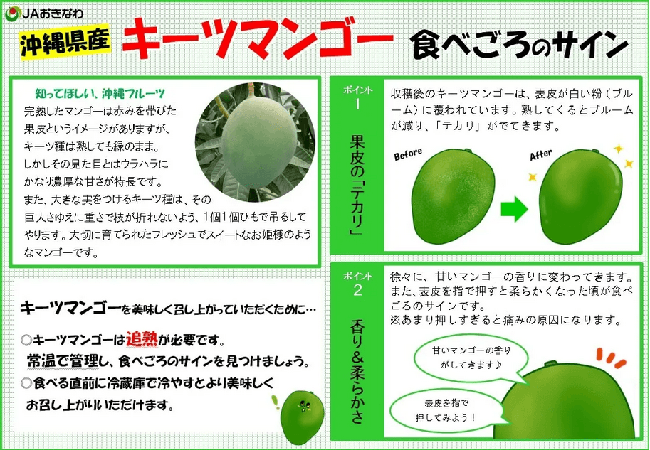 沖縄県産キーツマンゴー食べ頃のサイン