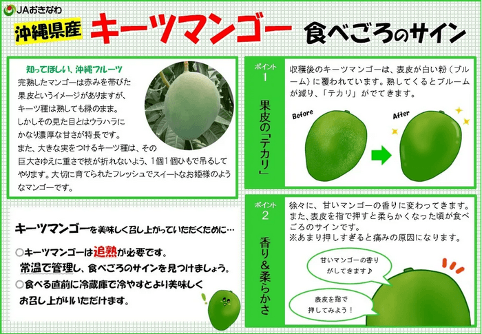 沖縄県産キーツマンゴー食べ頃のサイン