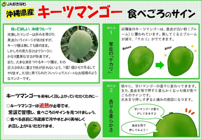 沖縄県産キーツマンゴー食べ頃のサイン