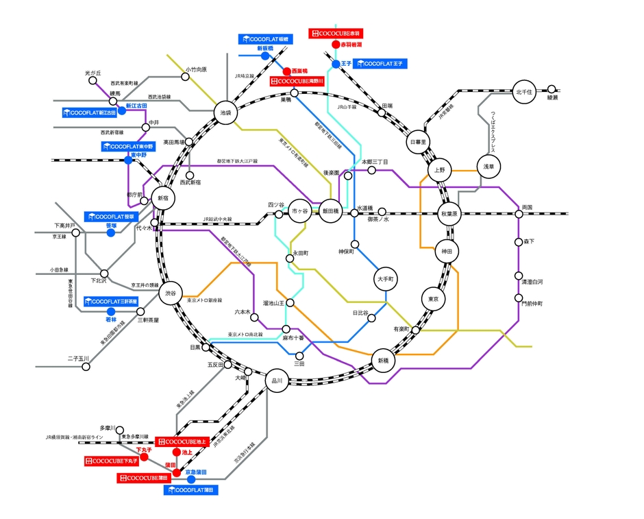 COCOCUBE・COCOFLATエリアMAP