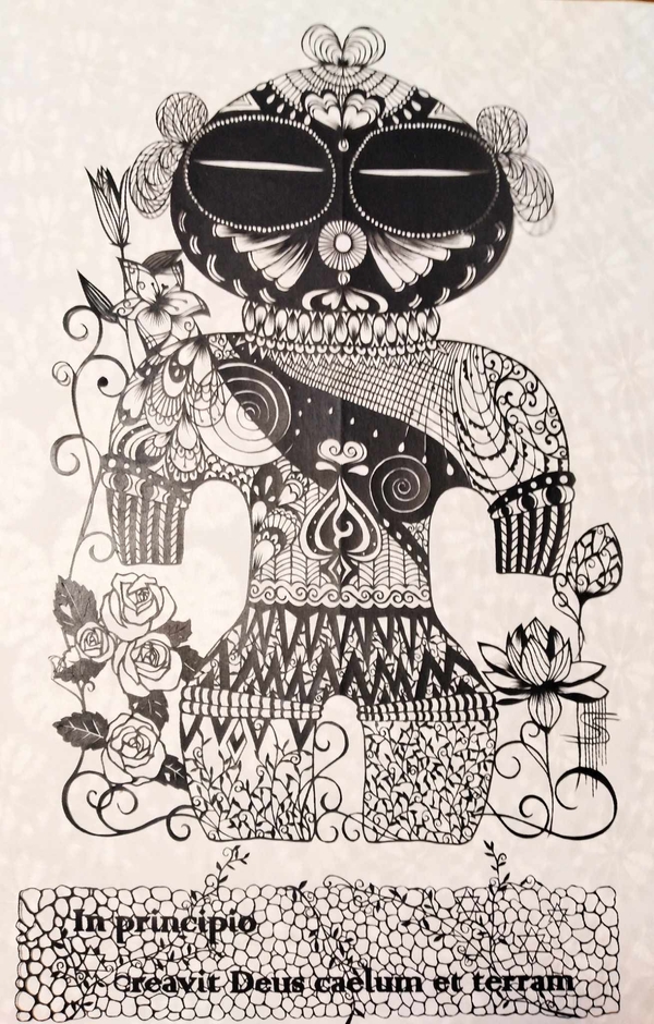 入選 レース切り絵「天地創造」神秘で宇宙的に表現