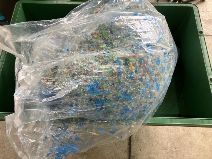 プラスチック系ごみの粉砕後