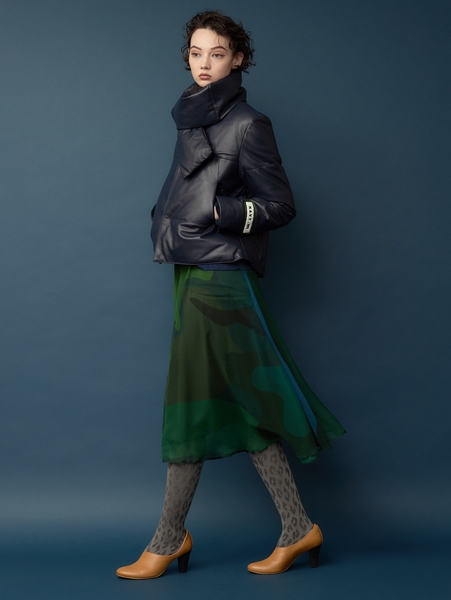 <3>LEATHER DOWN JACKET＋STOLE