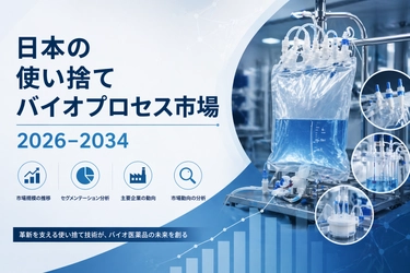 日本のシングルユース・バイオプロセシング市場、2034年までに5,829.2百万米ドルへと目覚ましい成長を達成（年平均成長率16.73%）