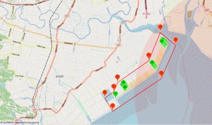 補助者なし目視外飛行の実証実験コースイメージ