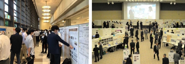 令和4年（2022年）に東大阪キャンパスで開催した院生サミットの様子（左）、令和元年（2019年）に広島キャンパスで開催した研究公開フォーラムの様子（右）