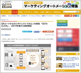「ZETA CLICK」提供開始のプレスリリースがEC運営者向けマーケティングメディア『ECzine』に掲載されました