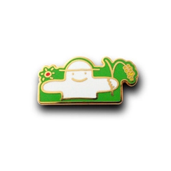 ◆PINS FACTORY（ピンズファクトリー）◆社章実例No.300　農事組合法人庄内協同ファーム　様　★キャラクター「ふぁーむくん」をモチーフにした社章