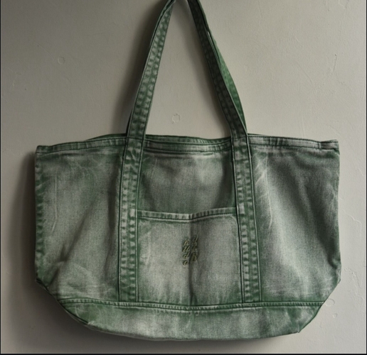 【bud 0】DENIM DOUBLE NAME TOTE BAG