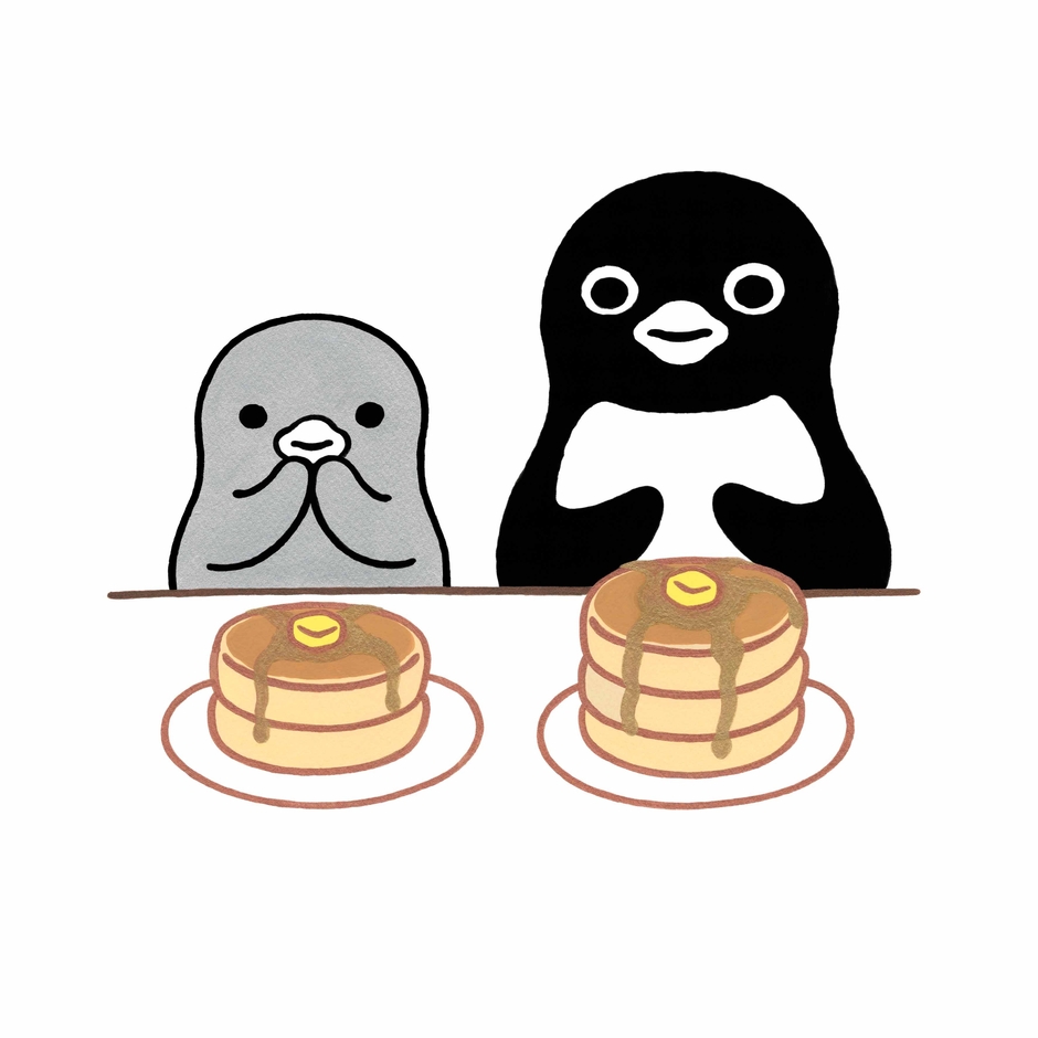 新作版画「ペンギンとホットケーキ」30×30cm 44,000円(税込)限定100部