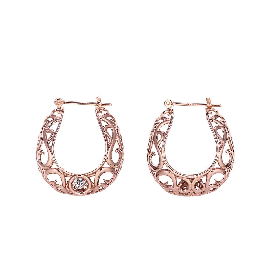 Wave ピアス(ローズゴールド)