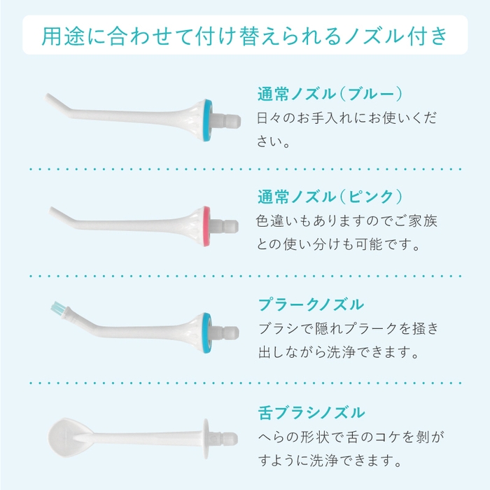 付属のノズルの特徴